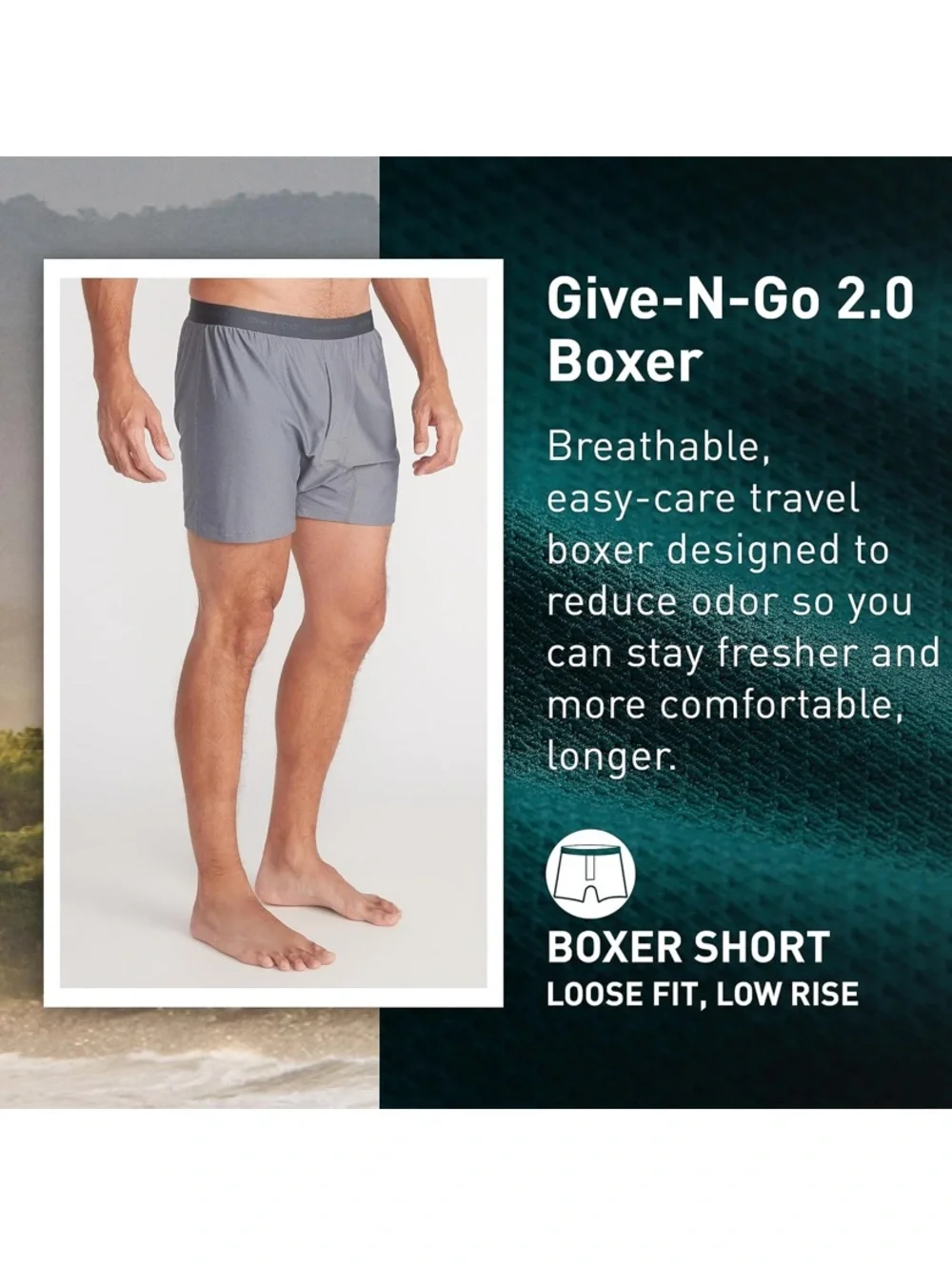 Exofficio Gray Breathable Mesh Boxer Briefs L Q74